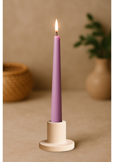 Şamdanlıklı Renkli Mum Mavi