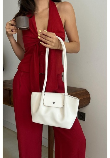 Lior Kapaklı Omuz Çanta Krem Krem