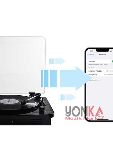 Midex Mtx-356 Nostaljik Pikap Plak Çalar (Şarjlı Bluetooth Aux Ho