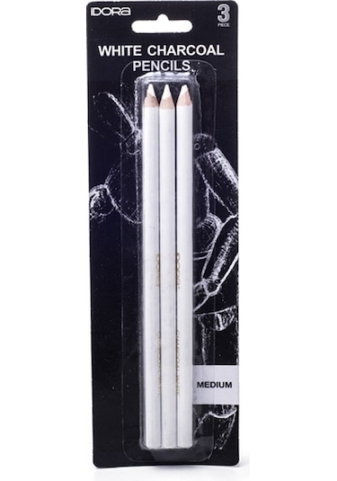 Beyaz Kömür Füzen Kalemi Medium - 3 Parça