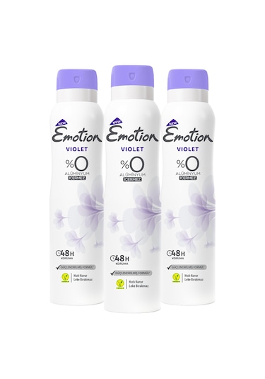 Emotion Violet Kadın Sprey Deodorant 3 x 150 ML
