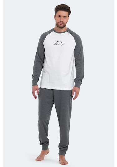 Slazenger Pascual In Erkek Pamuklu Beyaz Pijama Beyaz