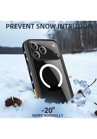 İphone Uyumlu 17 Pro Max İçin Su Geçirmez Kılıf Magnetik Kılıf Ekran Koruyucu İçinde Ip68 Su Geçirmez Tam 12ft Askeri Darbeye Dayanıklı