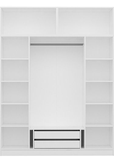 Kale 4 Kapaklı Aynalı Zincir Dolap-yüklük - Beyaz 235cm Beyaz