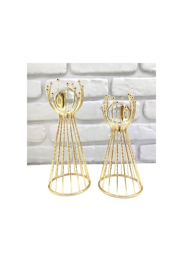 Gold Kaplama Metal 2'li Set Salon Olimpiyat Model Dekor 1 Takım