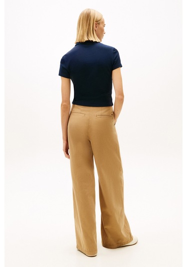 Nakışlı Lacivert Kadın Polo T-shirt Lacivert