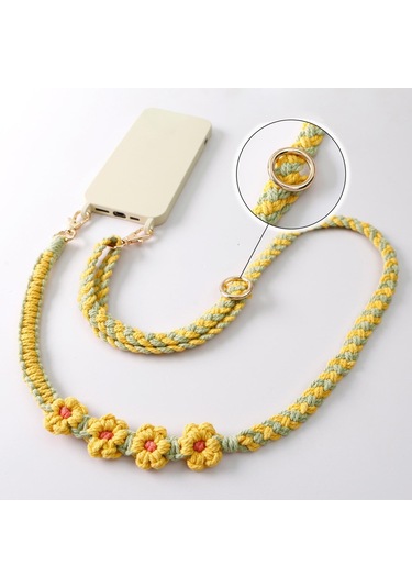 Suntek Boho Makrome Crossbody Omuz Askısı Dokuma Papatya