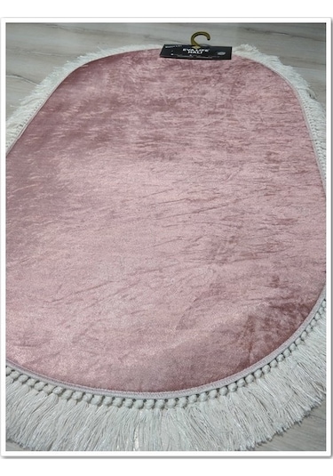 Banyo Eva1889Pudra 2'Li Klozet Takımı Oval Banyo Paspası Pudra
