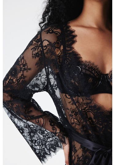 Penti Pirra Lace Dantel Siyah Sabahlık Plknmdeg24sk-bk3 Siyah