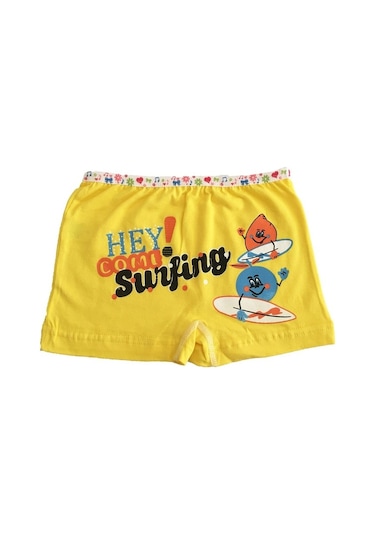 Tutku İç Giyim Kız Çocuk Renkli Likralı Pamuk Boxer Külot 6'lı Paket