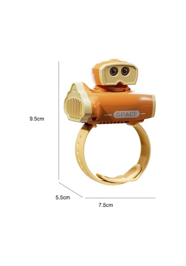 Cbtx Çocuk Uzay Gemisi Karikatürlü Fan Projeksiyon Bladeless Bilek Fanı Turuncu