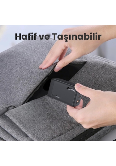 Gar322 Pd65w Şarj Cihazı - 2m Type-c To Type-c Data Kablosu - Hızlı Şarj - Siyah