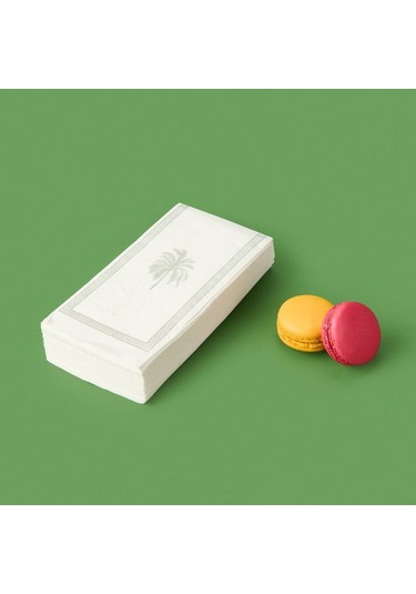 Evidea Kitchen 20'li Palmiye Desen Peçete - Gri / Beyaz - 16x8 Cm