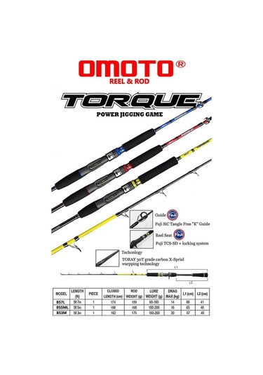 Omoto Torque Tetikli Jigging Kamış B55ML 100-200gr.