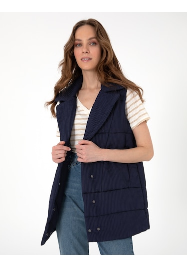 Pierre Cardin Kadın Lacivert Mont Yelek 50300928-vr033