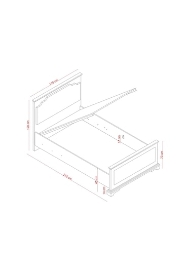 Meltem Kids Valentine Genç Odası Tek Kişilik Amortisörlü Karyola 100x200 Cm