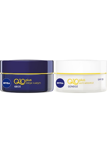 Nivea Q10 Power Kırışıklık Karşıtı Gündüz Bakım Kremi SPF15 + Q10 Power Gece Bakım Kremi 2 x 50 ML