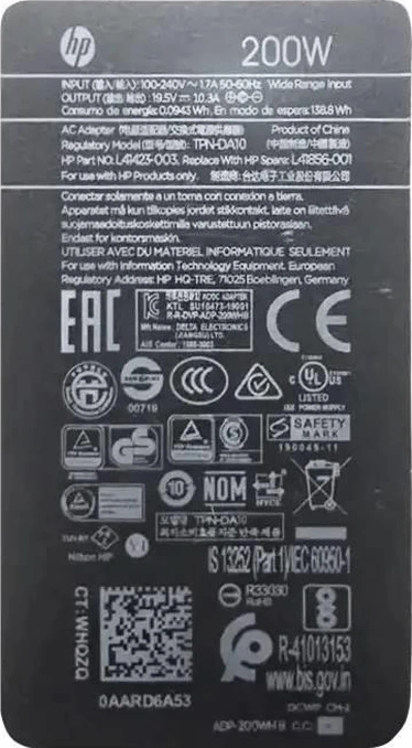 Hp Omen Victus Zbook 200w 19.5v 10.3a Tpn-ca23 Adaptör Hp Şarj