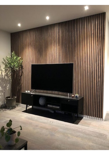 Akupanel Mod14 60x245 Cm Ceviz Rengi Akustik Ahşap Duvar Paneli Ceviz