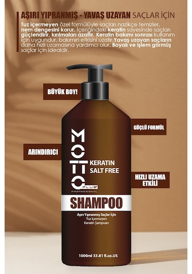 Motto Plus Professional Keratin - Tuzsuz Saç Bakım Şampuanı 1000ml