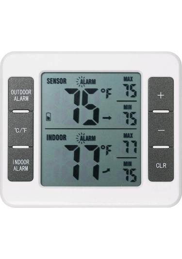 Novahub Kablosuz Dijital Termometre - İç/dış Mekan Sıcaklık Ölçer, Alarmlı, 100m Menzilli Sensör, Maks/min Hafızalı