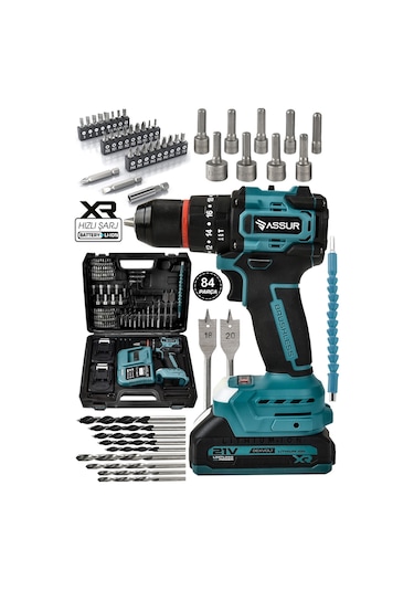 Assur ASR131 21V Darbeli Şarjlı Matkap Vidalama Mavi