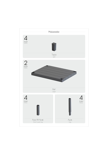 2 Katlı Dikey Raf, Plastik Sehpa, Balkon Rafı, Saksılık, Banyo Mutfak Rafı, Beyaz Beyaz