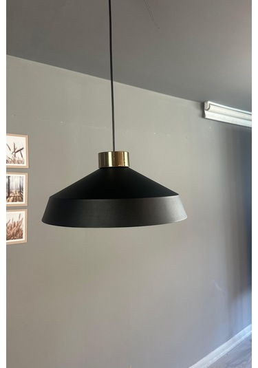 Lema Tekli Avize Plafonyer Başlık Sarkıt Lamba Restoran Cafe Salon Avizeleri Siyah