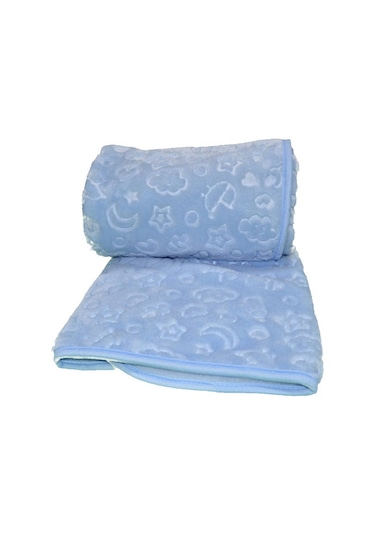 Özdilek Kabartmalı Pelüş Bebek Battaniyesi Mavi