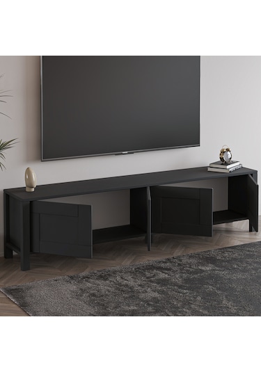 Vachel 4 Kapaklı Modern Tv Sehpası Antrasit