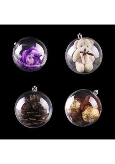 Şeffaf Mika Küre Top 8 Cm 20 Adet