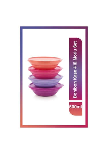 Tupperware Bonibon Kase 4'lü Morlu Set 500 ml