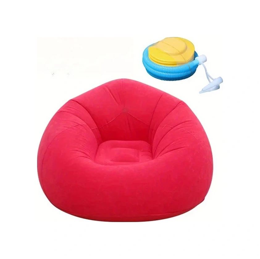 Gateesat Pembe Şişme Koltuk Pompalı - Taşınabilir Kamp Sandalyesi, Açık Kapalı Alan Pembe