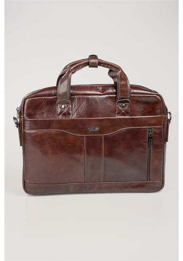 Ççs 71470 Hakiki Deri Evrak Çantası Kahve