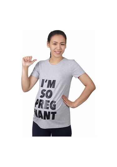 Mummy's Baby Hamile Tişört Pregnant Gri
