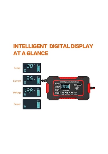 Pazly Akıllı 12v Araç Akü Şarj Cihazı - 6a Mikroişlemcili, 4-100ah Agm/gel/sla, Lcd Ekranlı