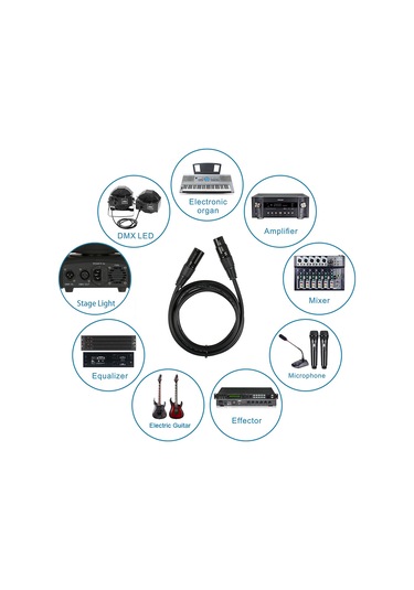 Leezsing 4 Adet Dmx512 Sinyal Kablosu Tel 2m/6.6ft 3 Pin Xlr Bağlantı Konnektörü Erkek-dişi Sahne Aydınlatma Armatürü Dj Gösterisi İçin Diğer