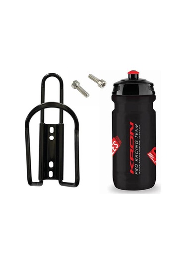 Kron Elite 600Ml Matara Ve Matara Kafesi Seti Montaj Vidası Dahil Siyah - Kırmızı - Beyaz