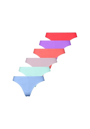 Likralı 6'lı Kutu Premium Günlük Kullanıma Uygun Tanga Külot Maya G-005 D Çok Renkli