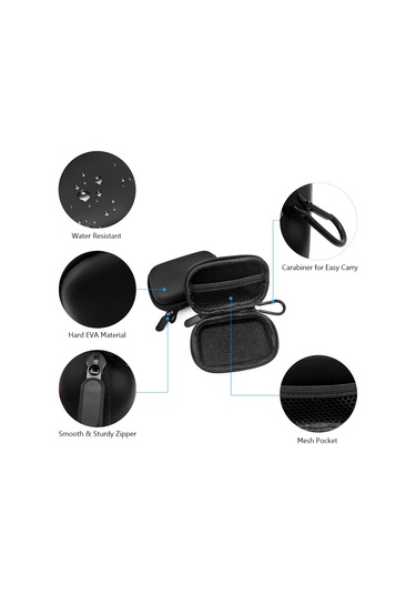 Padalink Eve Materyalli Spo2 Cihazı Kılıfı - Su Geçirmez, Şok Proof, Cep Boyutunda, Çantaya Takılabilir, Ağızlı Cep İçerikli Siyah