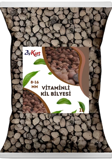 Bykurt 8-16mm Vitaminli Kil Bilyesi 1l Yüksek Su Tutma Drenaj Ve Köklendirme İçin İdeal 1 Litre