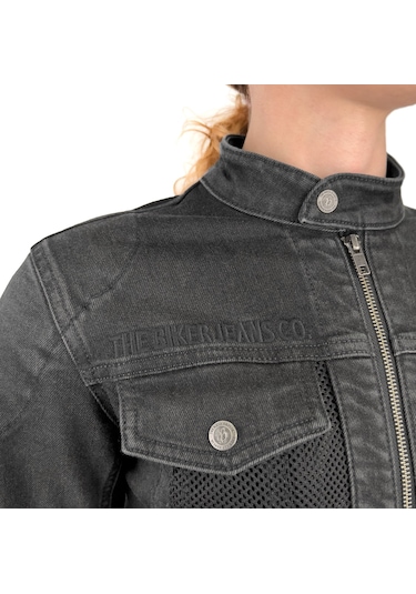 The Biker Jeans Grey Ice Korumalı File Motosiklet Kot Montu Kadın