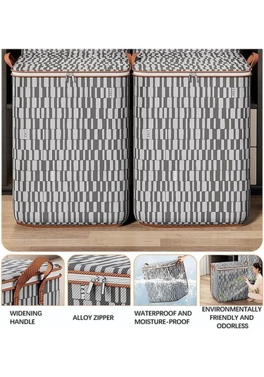 Unimarket Kapaklı Giysi Saklama Çantası, Gardırop Ayırma Saklama Kutusu Taşınabilir Saklama Kutuları, Ev Yatak Odası Battaniye Yatak Saklama Kapları Için Güçlü Saplı Fermuarlı Katlanabilir S Q8rcwv