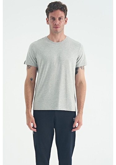 Air Jones Tommy Life Calvin Gri Melanj Basic Erkek T-shirt - 88245 GRI MELANJ