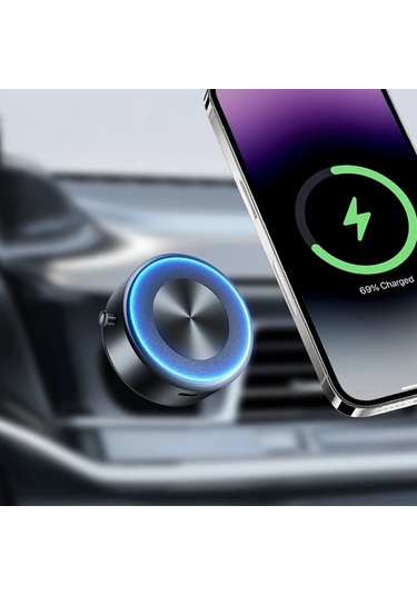Willowhaven Siyah Super Güçlü Manyetik Vakum Emişli 15w Hızlı Kablosuz Şarj İphone Uyumlu 12 13 14 15 16 Serisi Araba Telefon Standı