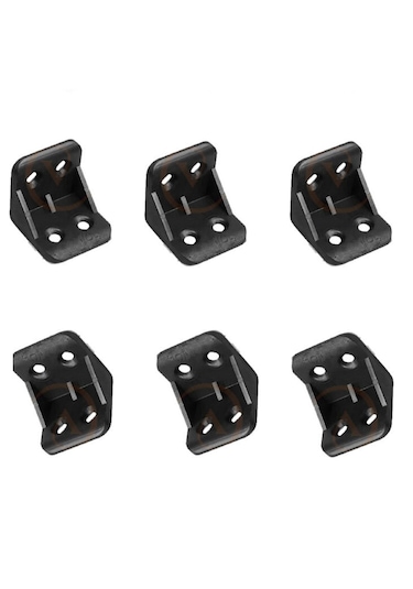 Mobilya Rafı Plastik L Köşe Bağlantı Siyah 100 Adet