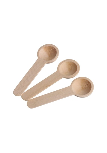 Bambu 6'lı Baharat Kaşığı Yuvarlak Uçlu Bambu Kaşık