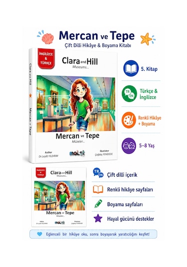 Mercan Ve Tepe 5 Kitap Seti - Türkçe İngilizce Hikaye Ve Boyama Kitabı