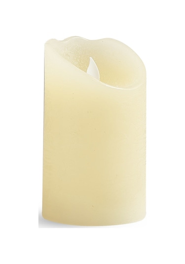 Pasabahce Silindir Led Mum 12.5x7.5 Cm - 1 Adet Krem