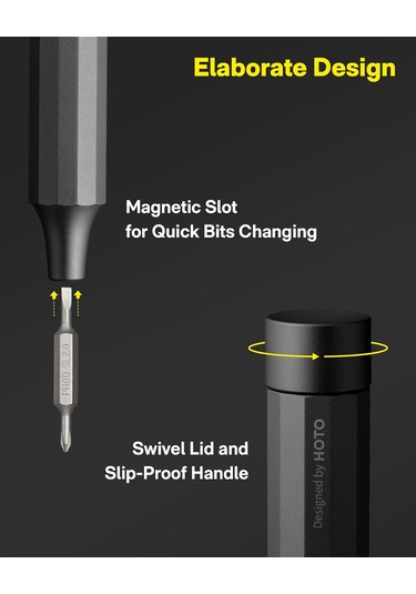 Hoto 24'ü 1 Arada Hassas Tornavida Gri Qwlsd004